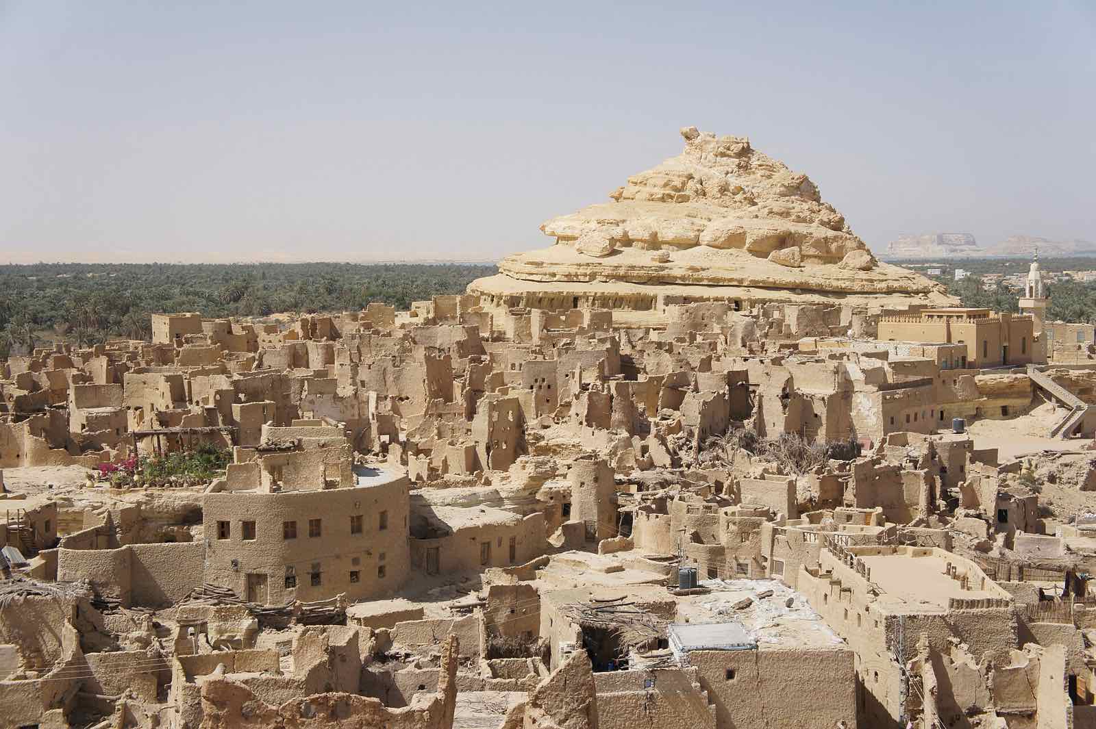 The mud-brick fortress town of Shali rising above Siwa Oasis