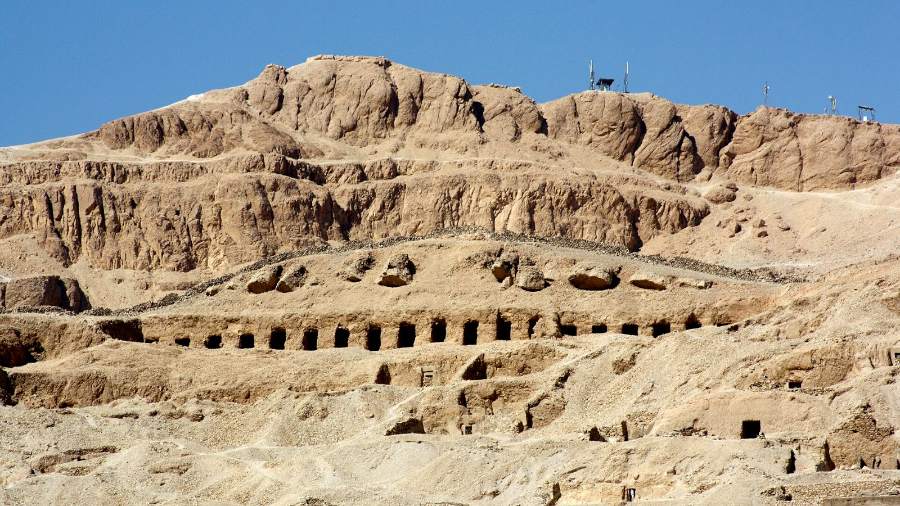 Limestone cliffs of the Theban hills on the West Bank of Luxor